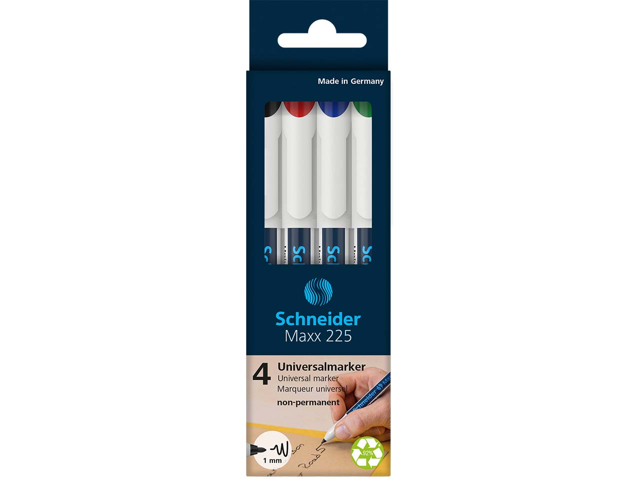 Schneider 4er-Set Universalmarker "Maxx 225 M", farbig sortiert