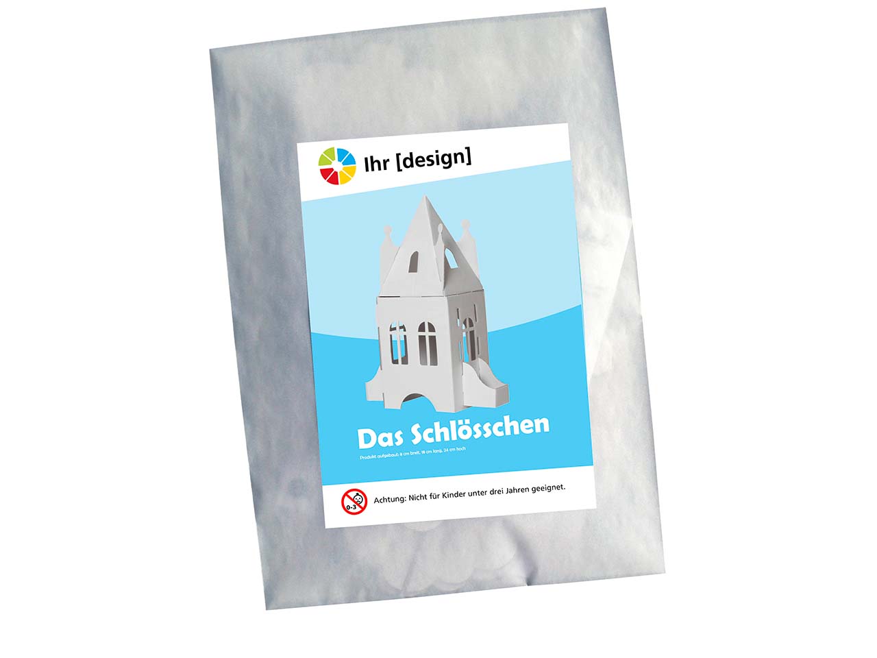 Bastelbogen 'Kleines Schlösschen' inkl. individuellem Etikett