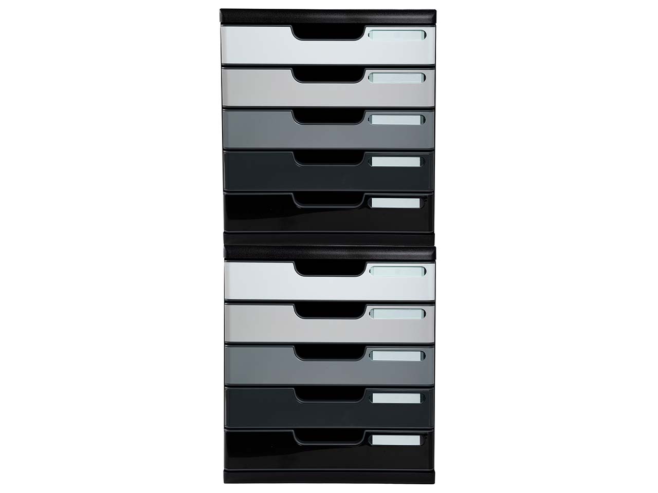 Exacompta Schubladenbox "Shades of grey", DIN A4+, 5 Schubladen geschlossen, grau