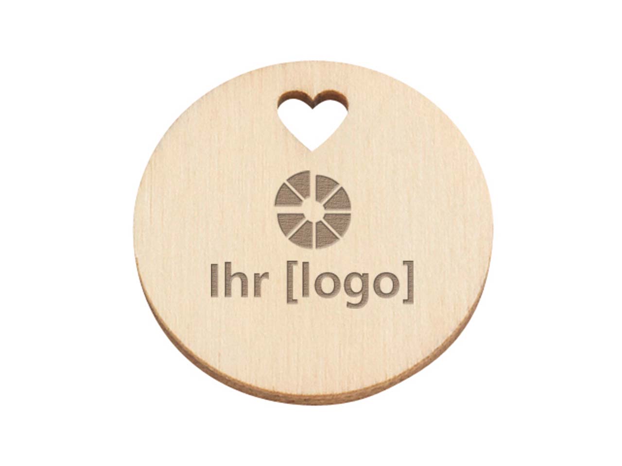Einkaufswagenchip 'Green Coin' mit Motivbohrung Herz und FSC-Logo