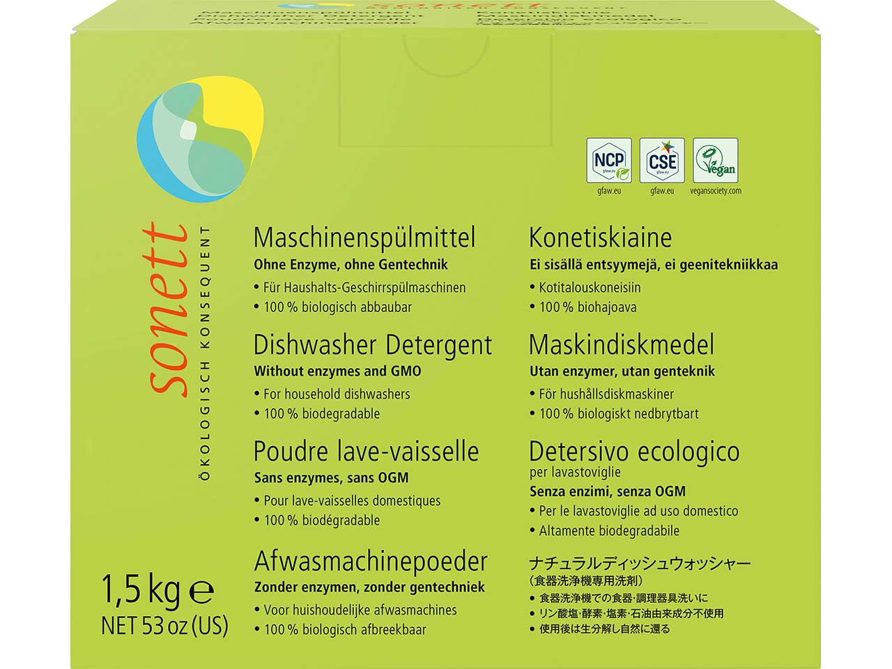 Sonett Maschinenspülmittel, Pulver-Konzentrat, 1,5 kg
