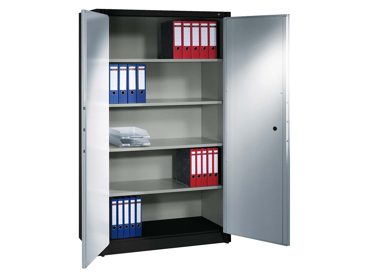 Feuergeschützte Flügeltürenschrank anthrazit/alusilber B 120 cm, H 195 cm
