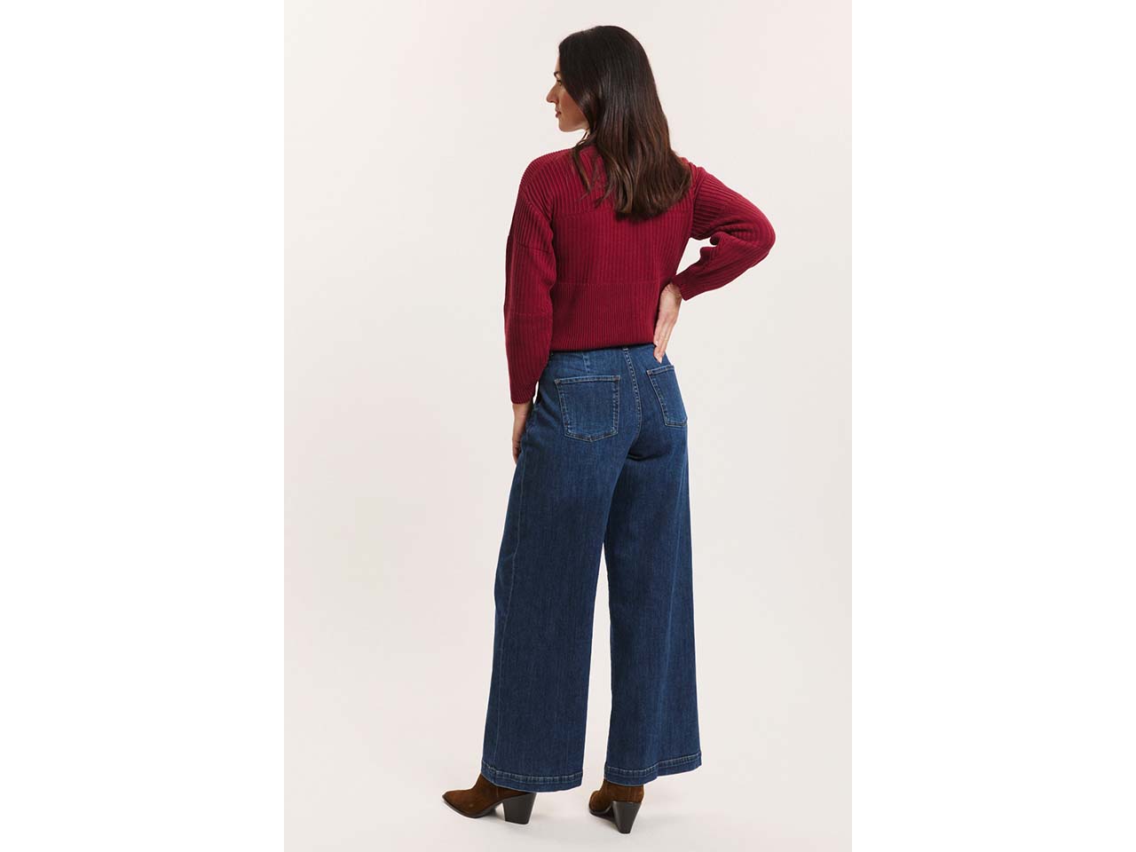 tranquillo Bio-Damen-Jeanshose 'Dorthaa' mit weitem Bein, vanuta blue, Gr. 36