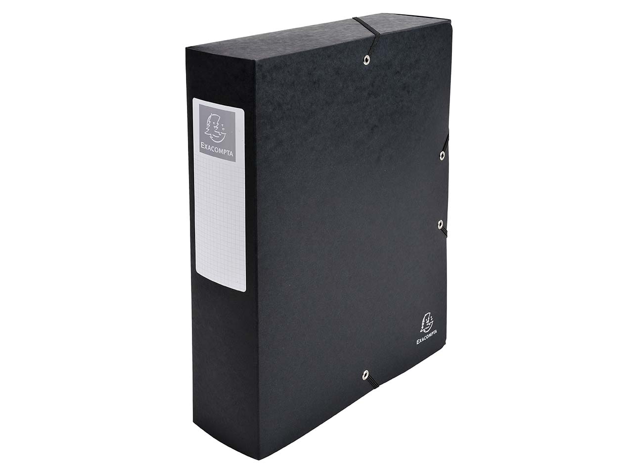 6 Exacompta Archivboxen, Colorspan-Karton, 600 g/m², DIN A4 maxi, RB 80 mm, schwarz