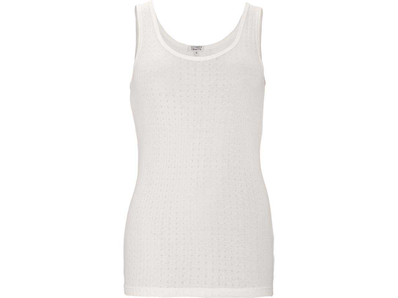 Living Crafts Bio-Damen-Tanktop "VISOLI" mit Ajourmuster, cream, Gr. M