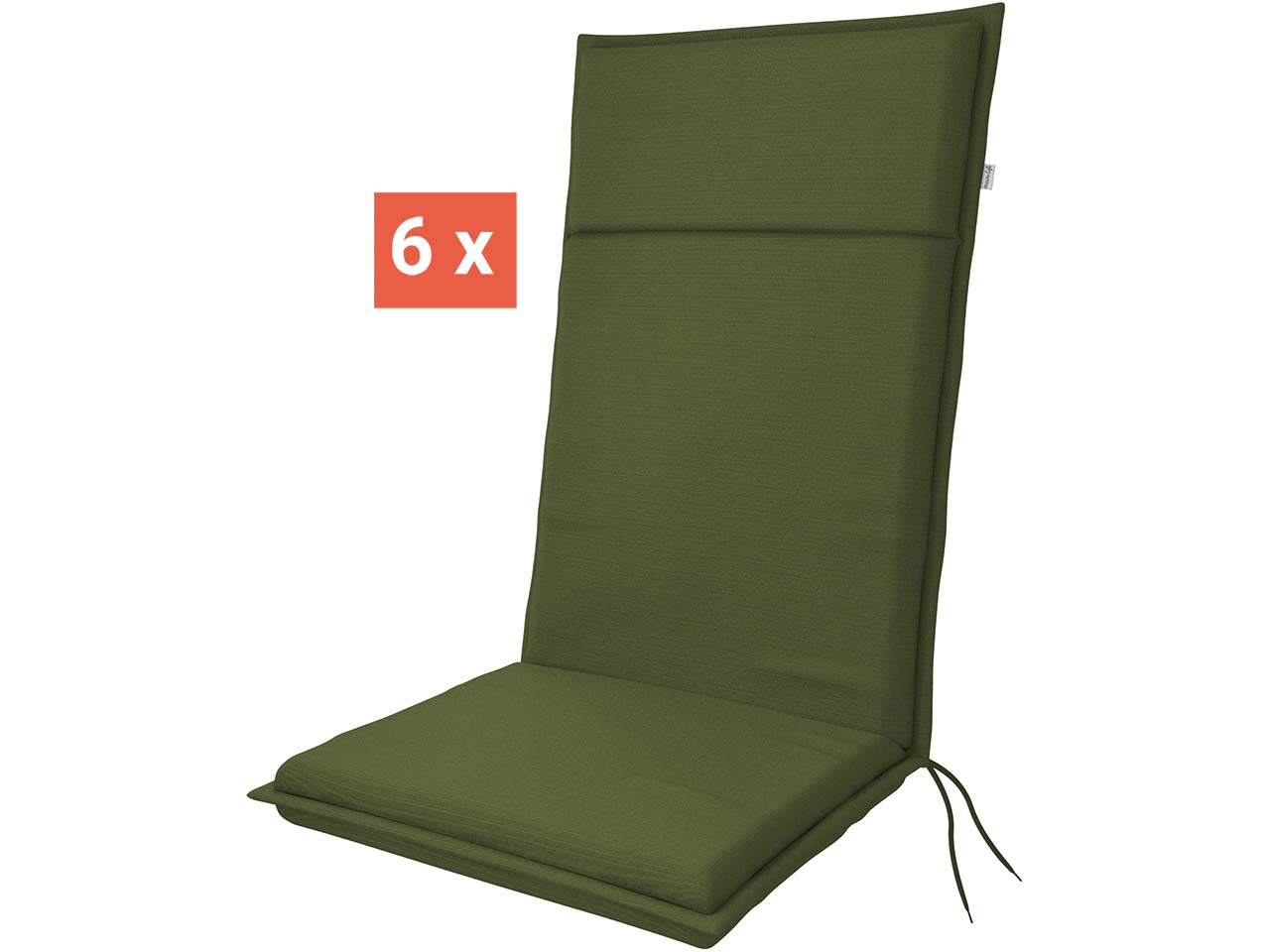 doppler Auflage "LIFE" für Hochlehner, 6er-Pack, 119x48x4 cm, Polyester, moosgrün