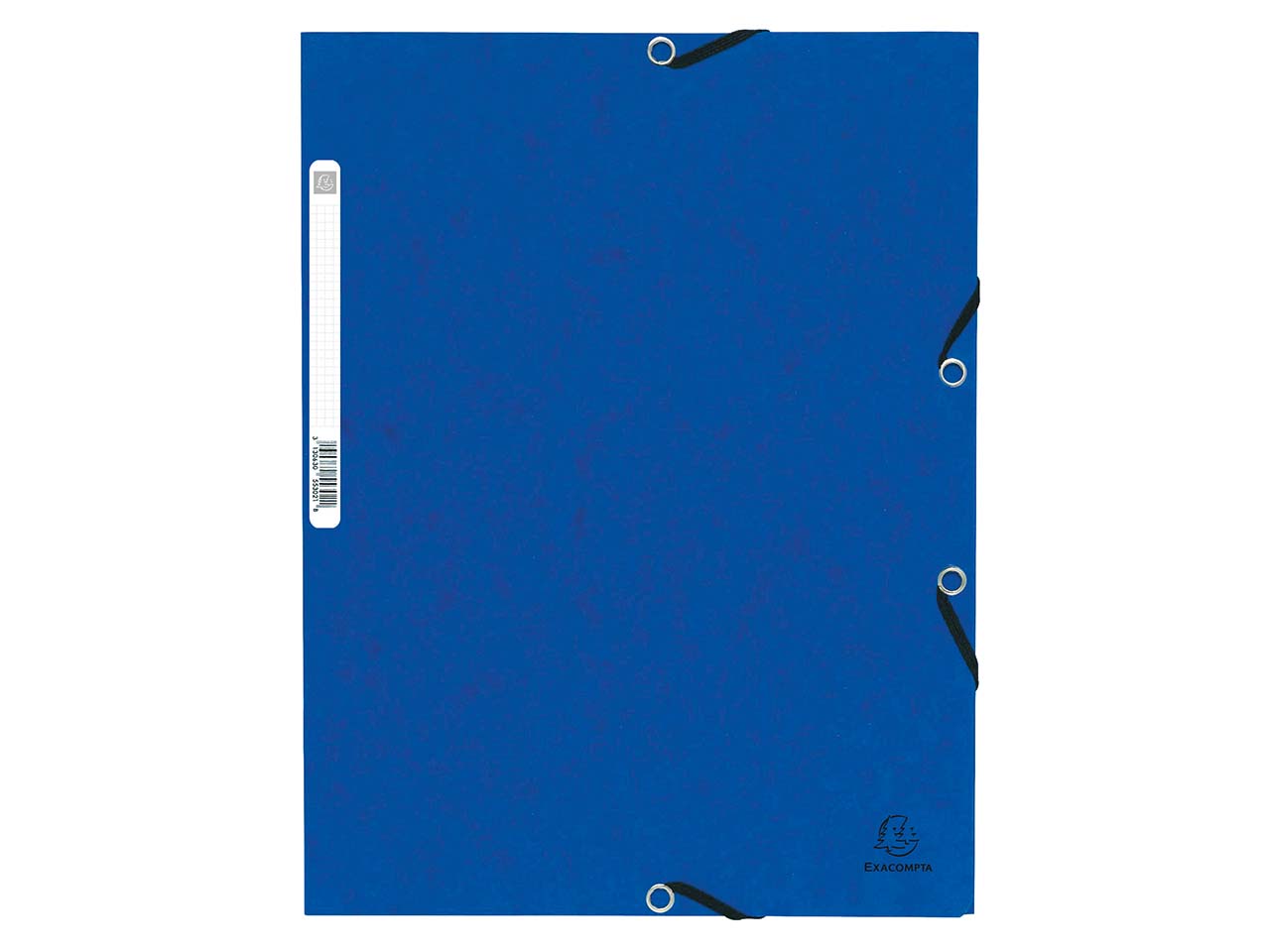 50 Exacompta Sammelmappen, Colorspan-Karton, 355 g/m², DIN A4, Gummizug, 3 Klap., blau