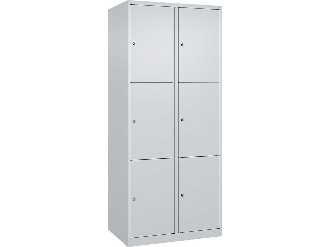C+P Schließfachschrank Classic PLUS, 6 Fächer, 1850x800x500mm, Lichtgrau/Lichtgrau
