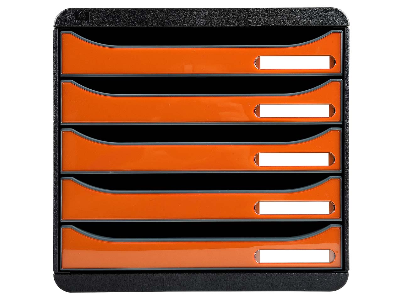 Exacompta Schubladenbox "Iderama", DIN A4+, 5 Schubladen offen, orange glänzend