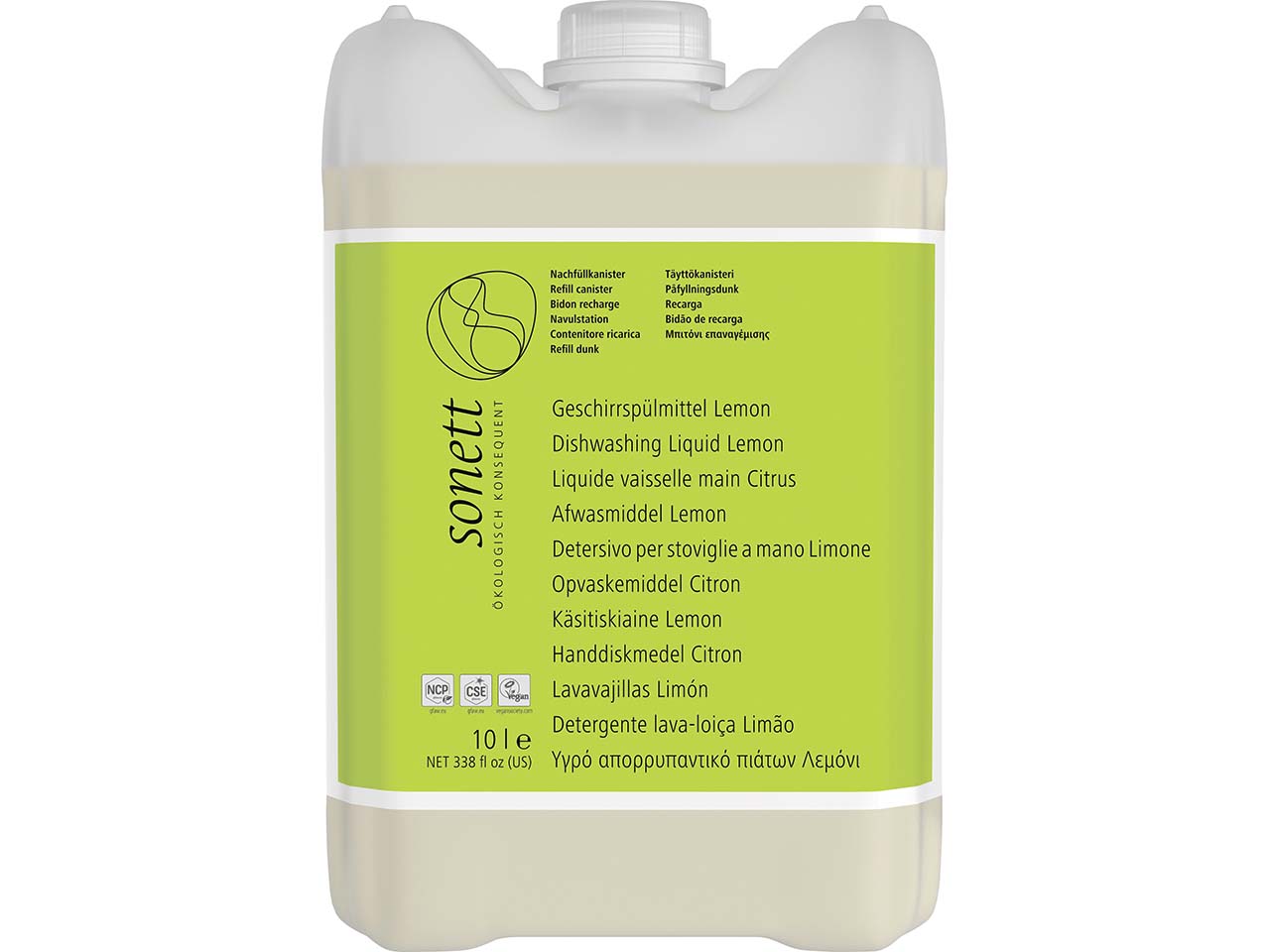 Sonett Geschirrspülmittel "Lemon" mit Lemongrassöl, Nachfüllung, 10 l