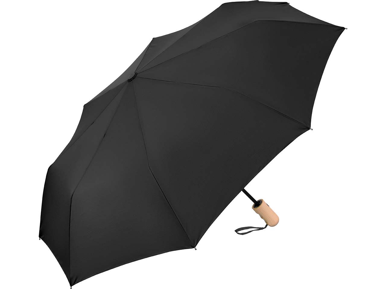 AC-Taschenschirm 'ÖkoBrella' mit Recycling-Polyester Bezug, schwarz