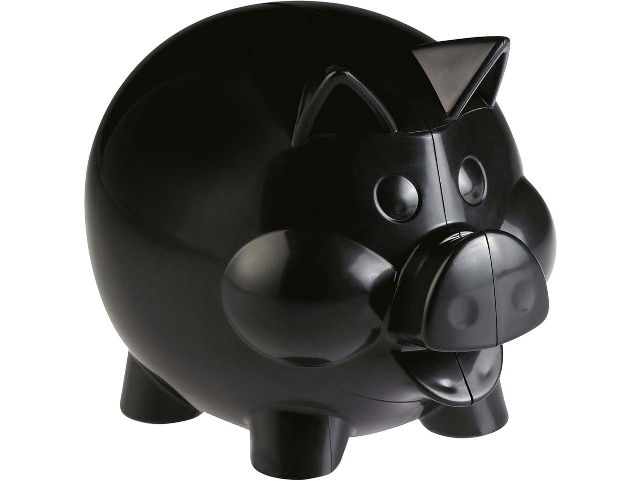 Sparschwein "Maxi" inkl. 1-farbig seitlichem Aufdruck, schwarz Vollton