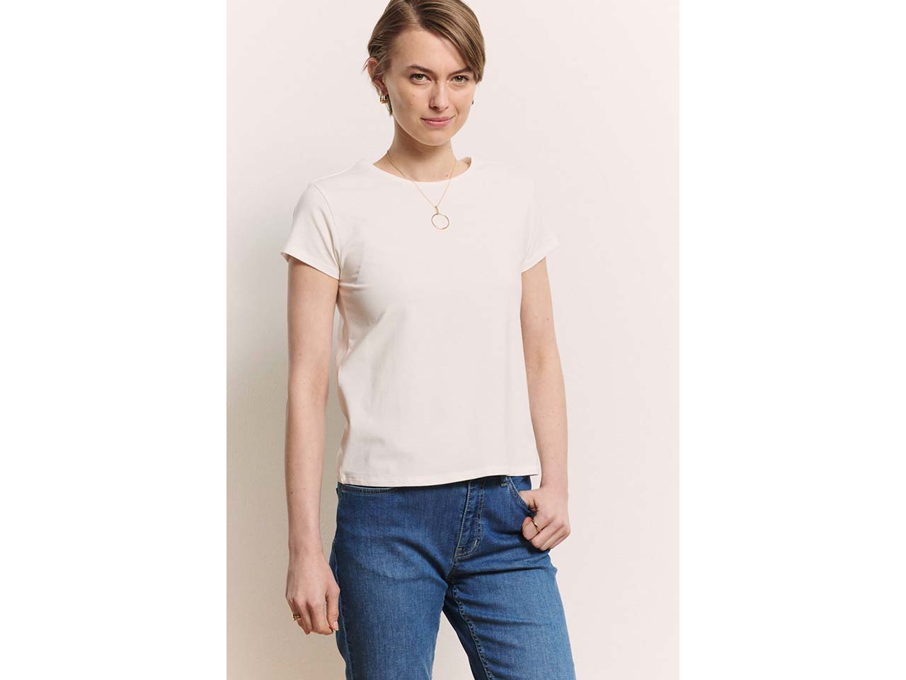 tranquillo Damen-T-Shirt "Manaa" aus Tencel, white, Gr. L