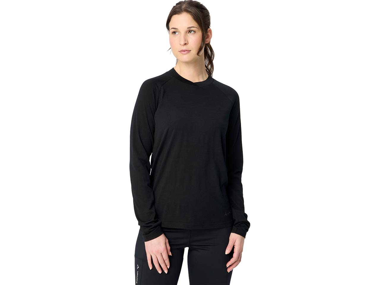 VAUDE Damen-Langarmshirt "Essential Wool" mit Rundhalsausschnitt, black, Gr. 36