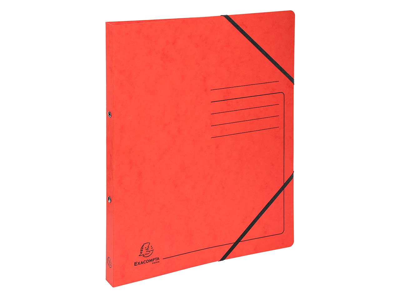 10 Exacompta Ringbücher, Colorspan-Karton, 355 g/m², DIN A4, Gummizug, 2 Ringe, rot