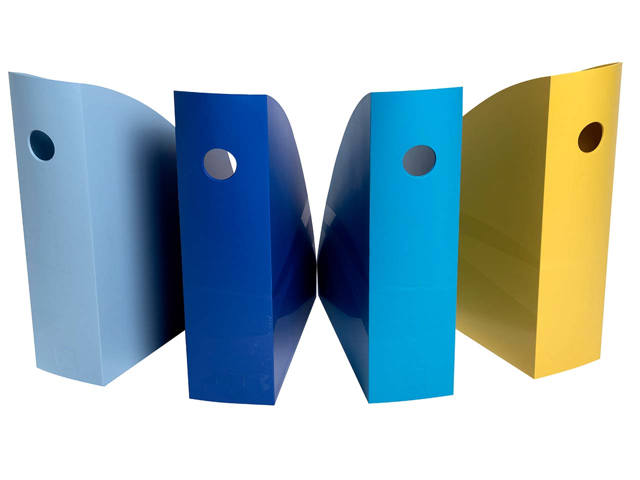 4 Exacompta Stehsammler Mag-Cube "BeeBlue", DIN A4+, farbig sortiert