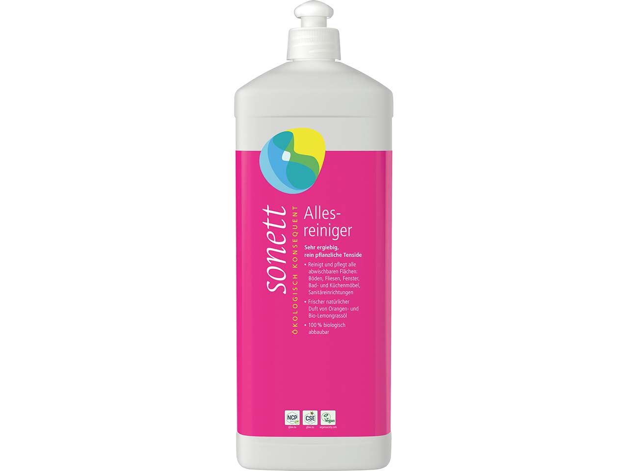 Sonett Allesreiniger mit Duft von Orangen- & Bio-Lemongrassöl, 1 l