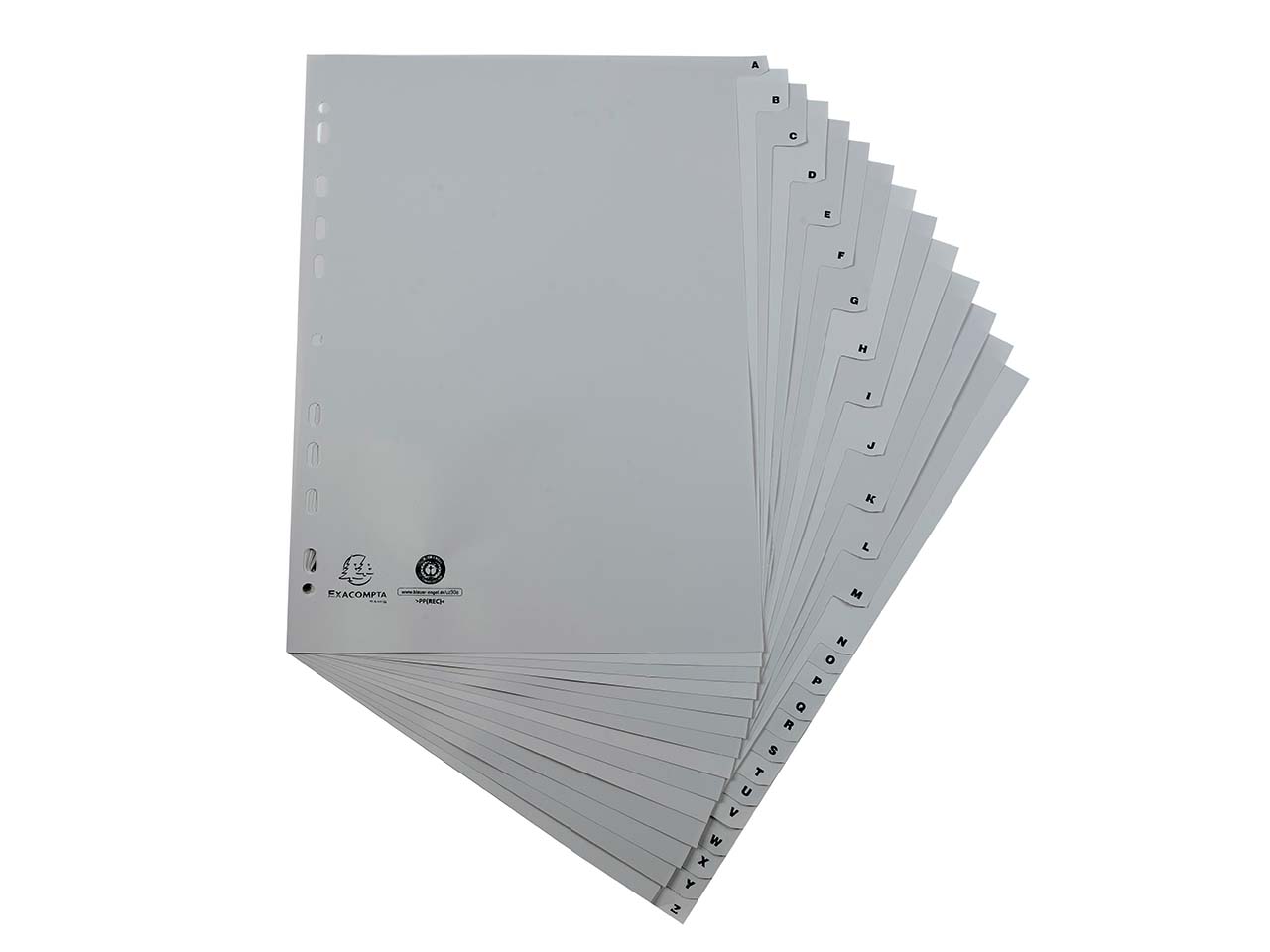 20 Exacompta Register, 26 Taben A-Z, 120 µ, DIN A4, grau
