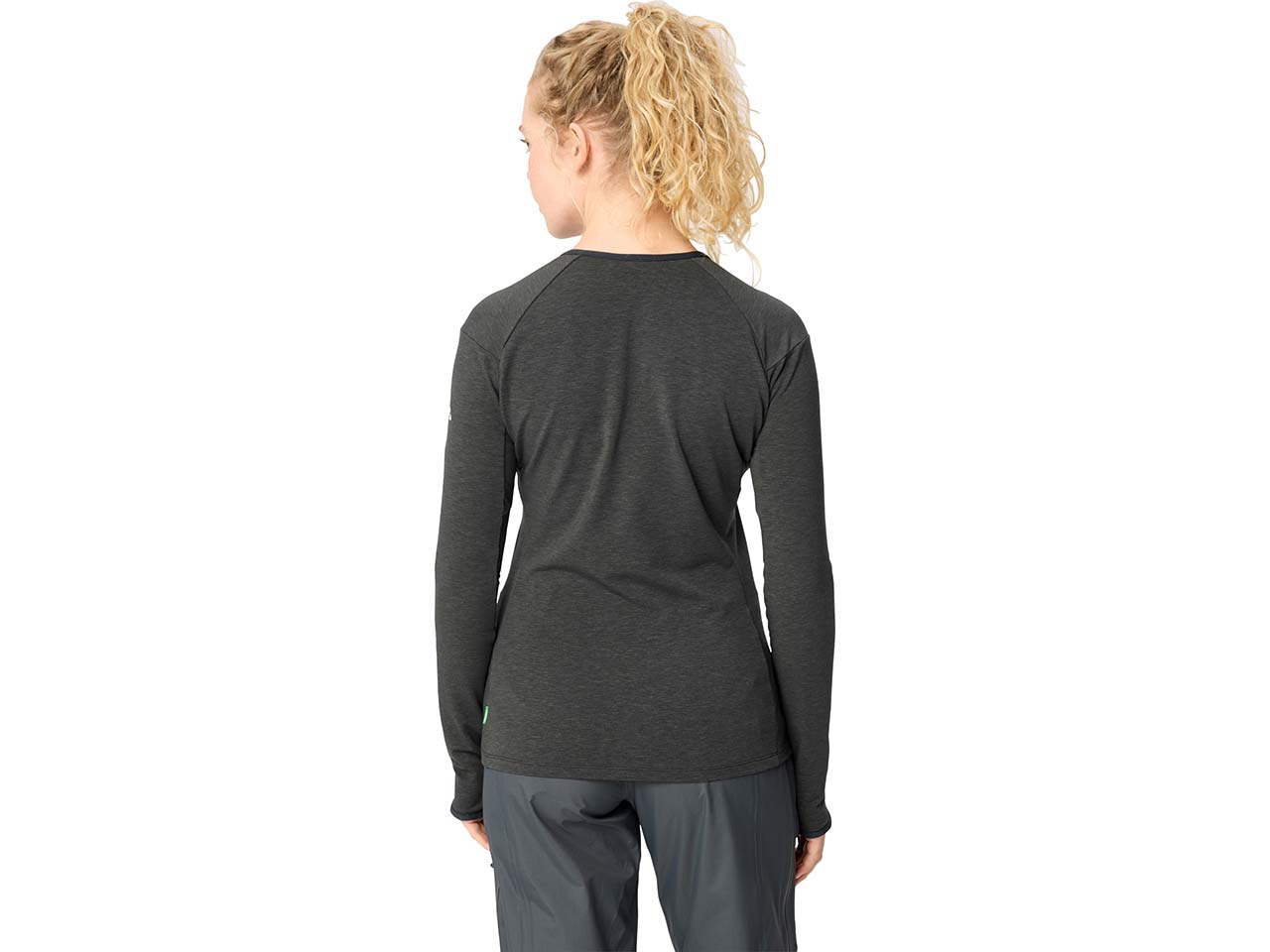 VAUDE Damen-Langarmshirt "Monviso Crewneck" mit Wollanteil, graphite, Gr. 36