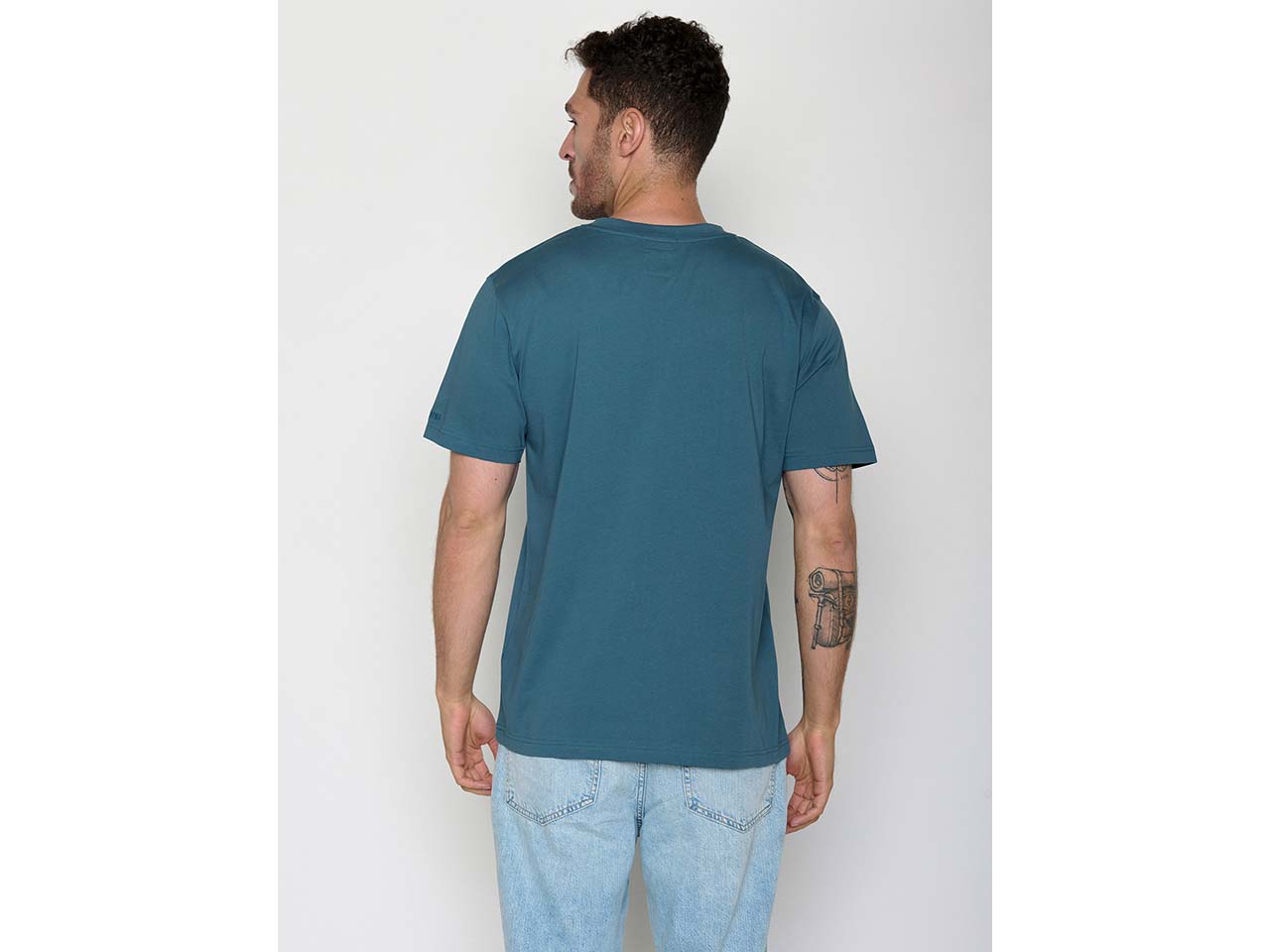 GREENBOMB Bio-Herren-T-Shirt "Nature Clouds" mit Rundhalsausschnitt, tidal blue, Gr. L