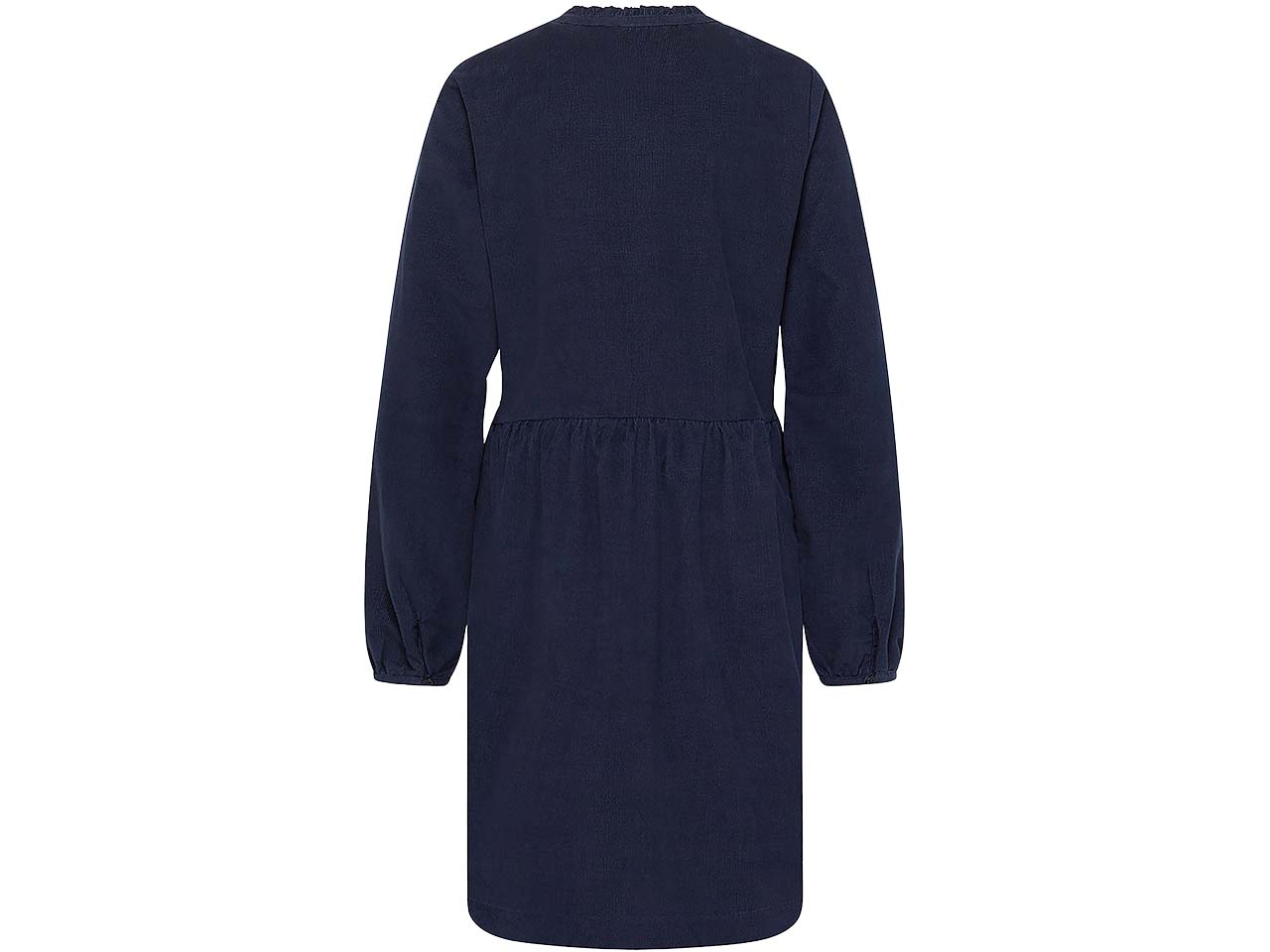 tranquillo Bio-Damen-Midi-Cord-Kleid mit Rüschen-Kragen, night, Gr. 36