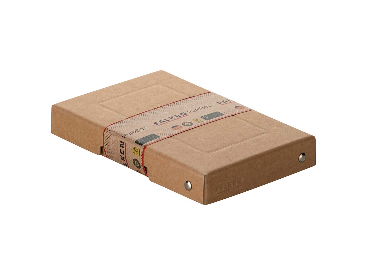 5 Falken Aufbewahrungsboxen "PureBox", 780 g/m², DIN A6, 2,5 cm Höhe, braun