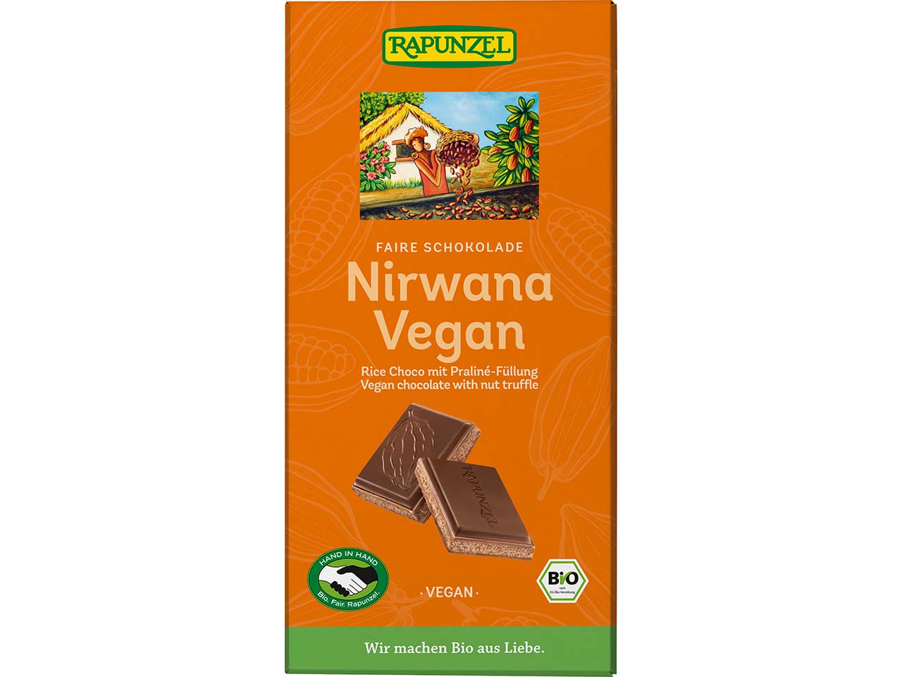 RAPUNZEL Bio-Schokolade mit Praliné-Füllung "Nirwana", 100 g