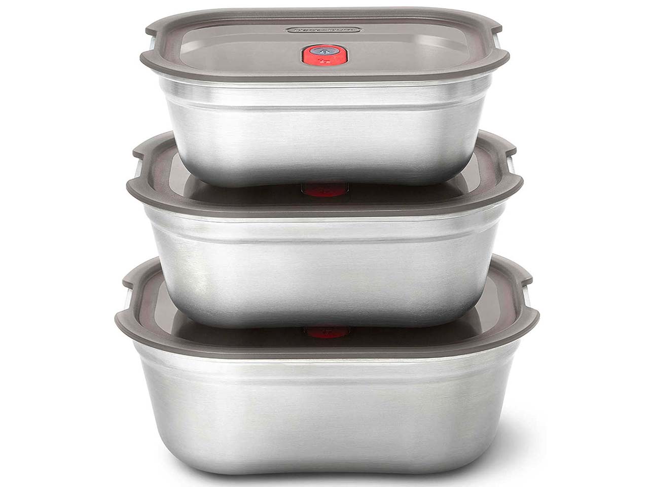 black+blum Frischhaltebox "Food Box" Edelstahl, rechteckig, 3 Stk. 600+900+1200 ml