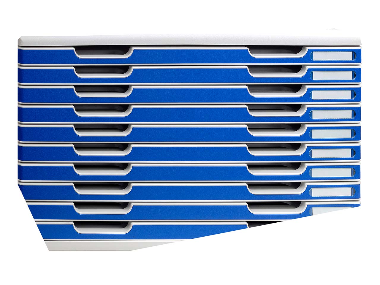 Exacompta Schubladenbox Modulo "Office", DIN A3+, 10 Schubladen geschlossen, blau