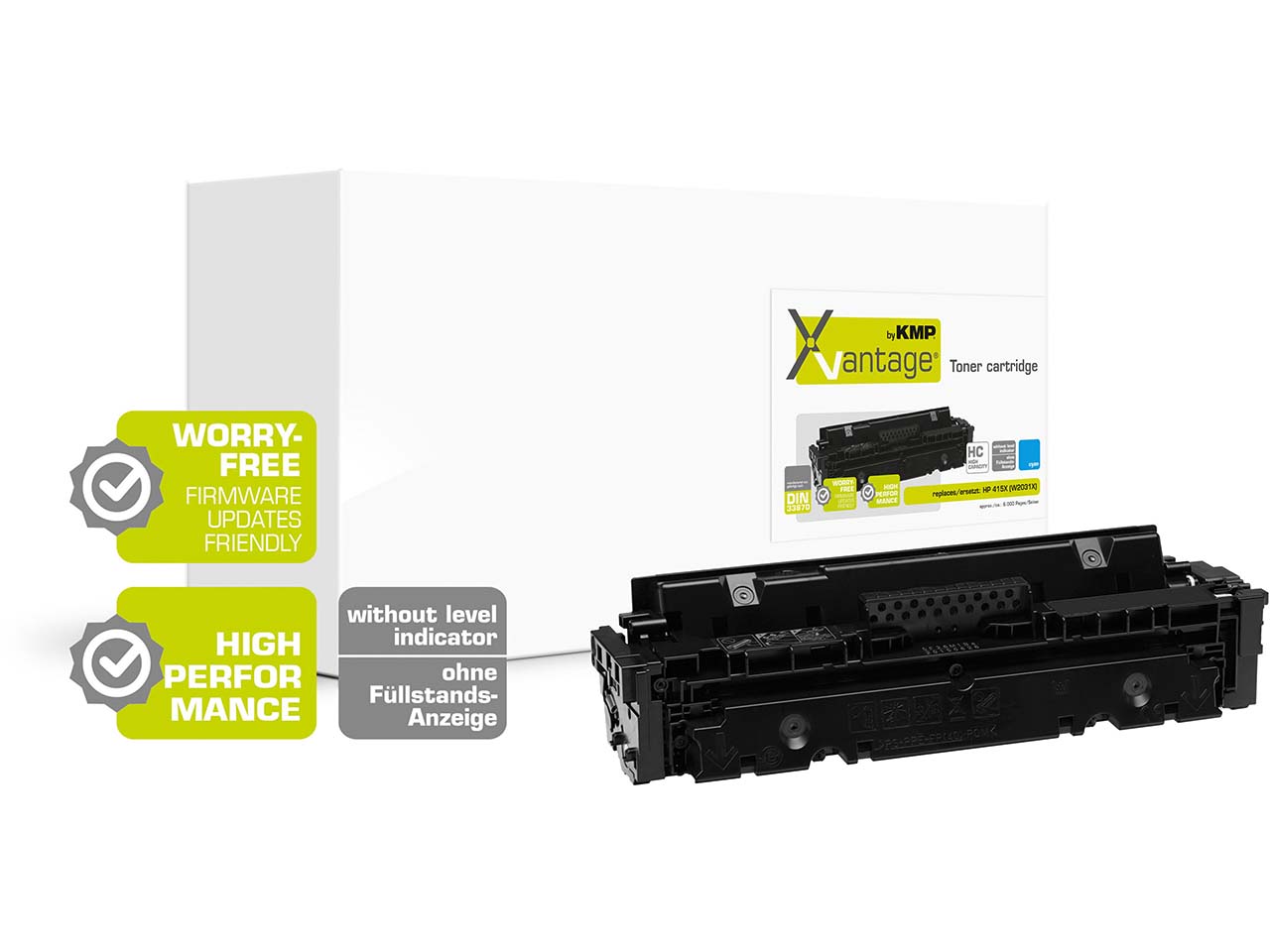KMP Druckkassette ersetzt hp W2031X, Nr. 415X cyan