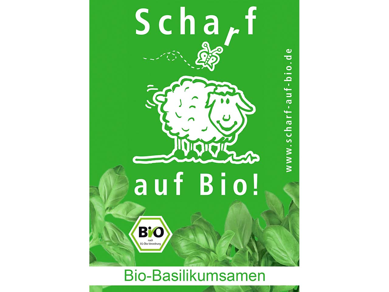 Bio Samenbriefkarte 'Basilikum' mit 1-4 farbigem individuellem Aufdruck