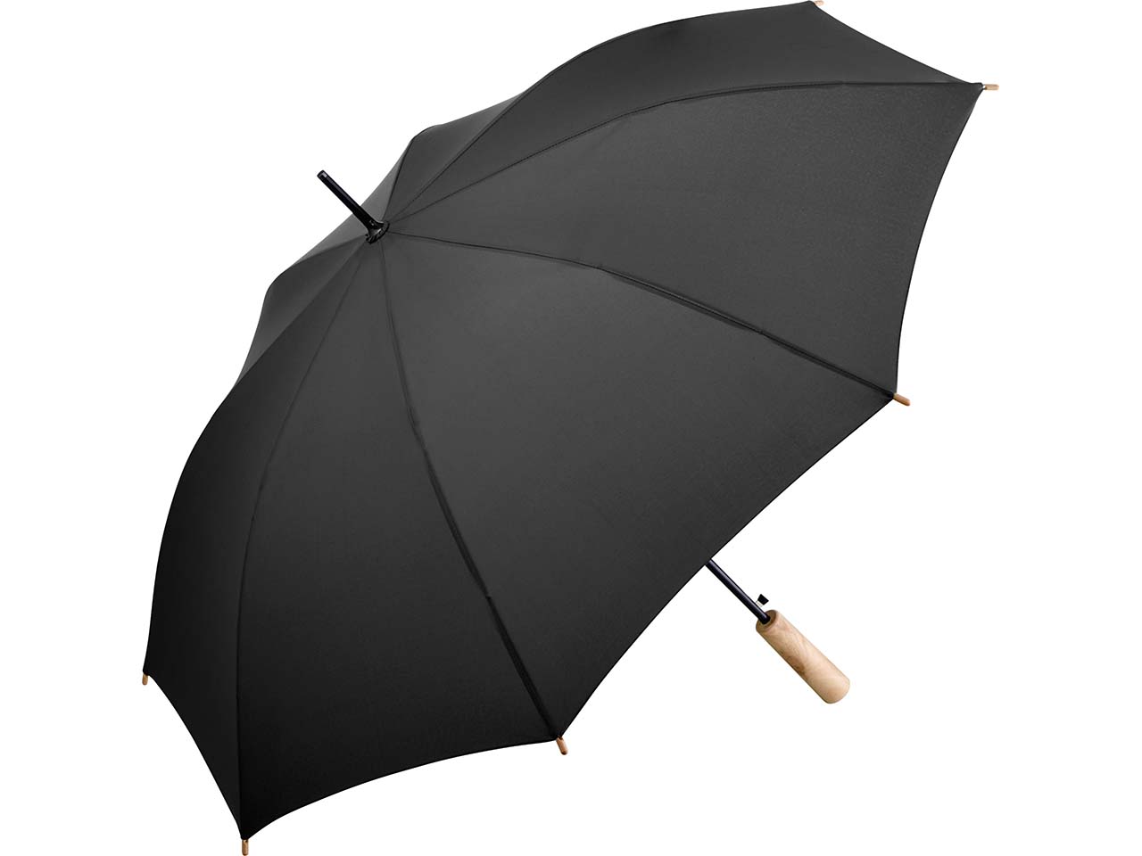 Stockschirm 'ÖkoBrella' mit Recycling-Polyester-Bezug, schwarz