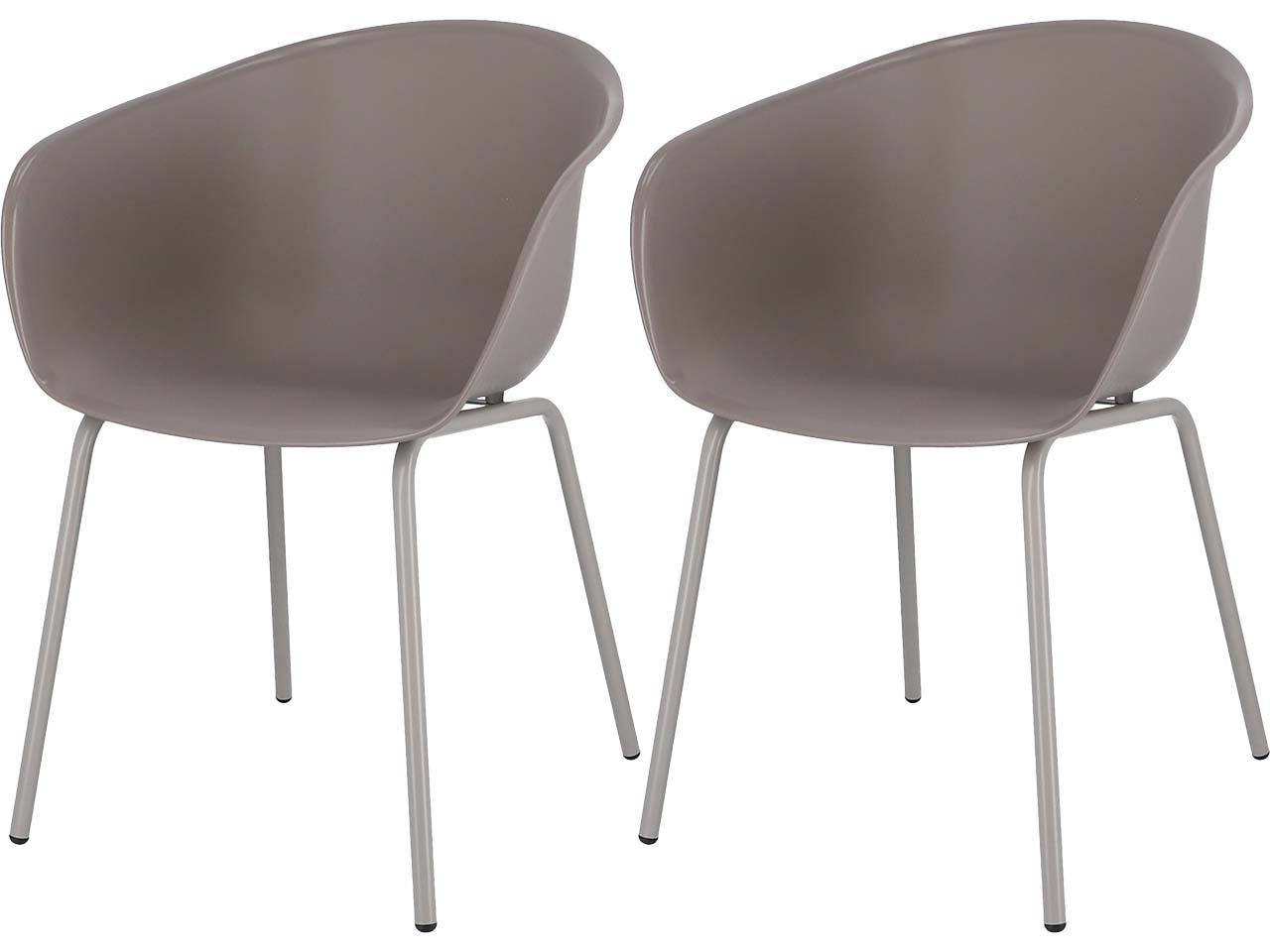 Jan Kurtz 2 Besucherstühle "Mato" Gestell Stahlrohr taupe, Sitzschale Polypropylen taupe