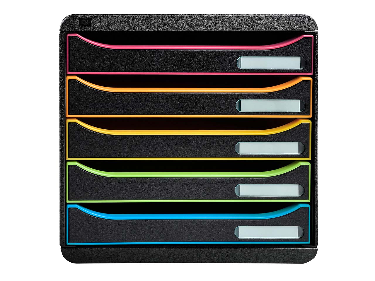 Exacompta Schubladenbox Big Box Plus "Black Office" ,DIN A4+, 5 Schub., schwarz/harlekin