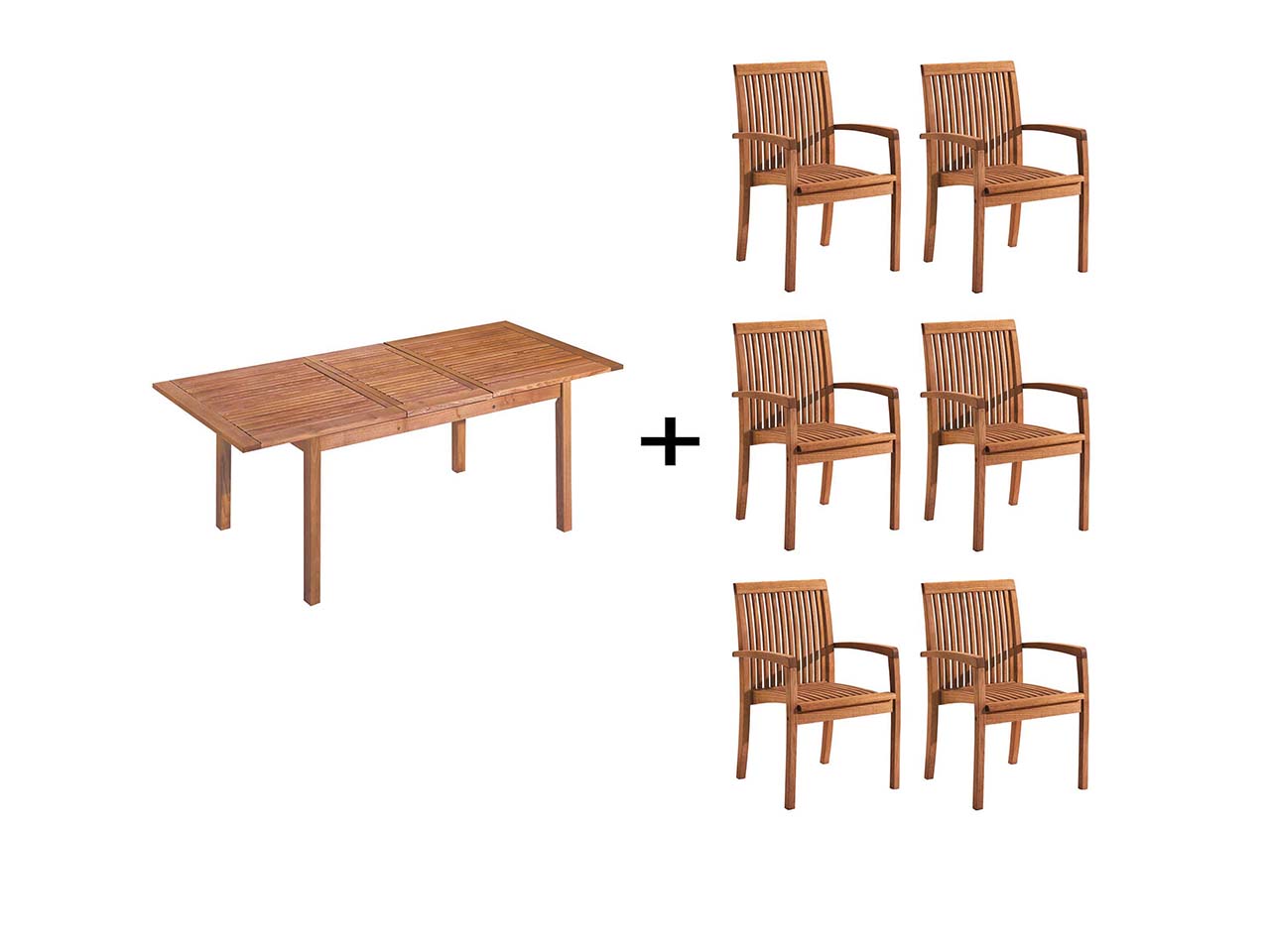 Gartenmöbel-Set 'Enya', 7-teilig, 6 Sessel, 1 Tisch