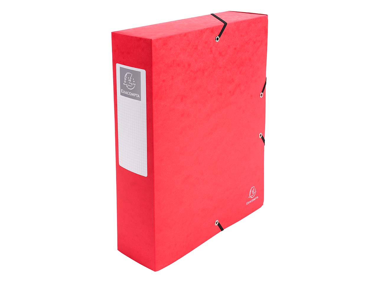 6 Exacompta Archivboxen, Colorspan-Karton, 600 g/m², DIN A4 maxi, RB 80 mm, rot