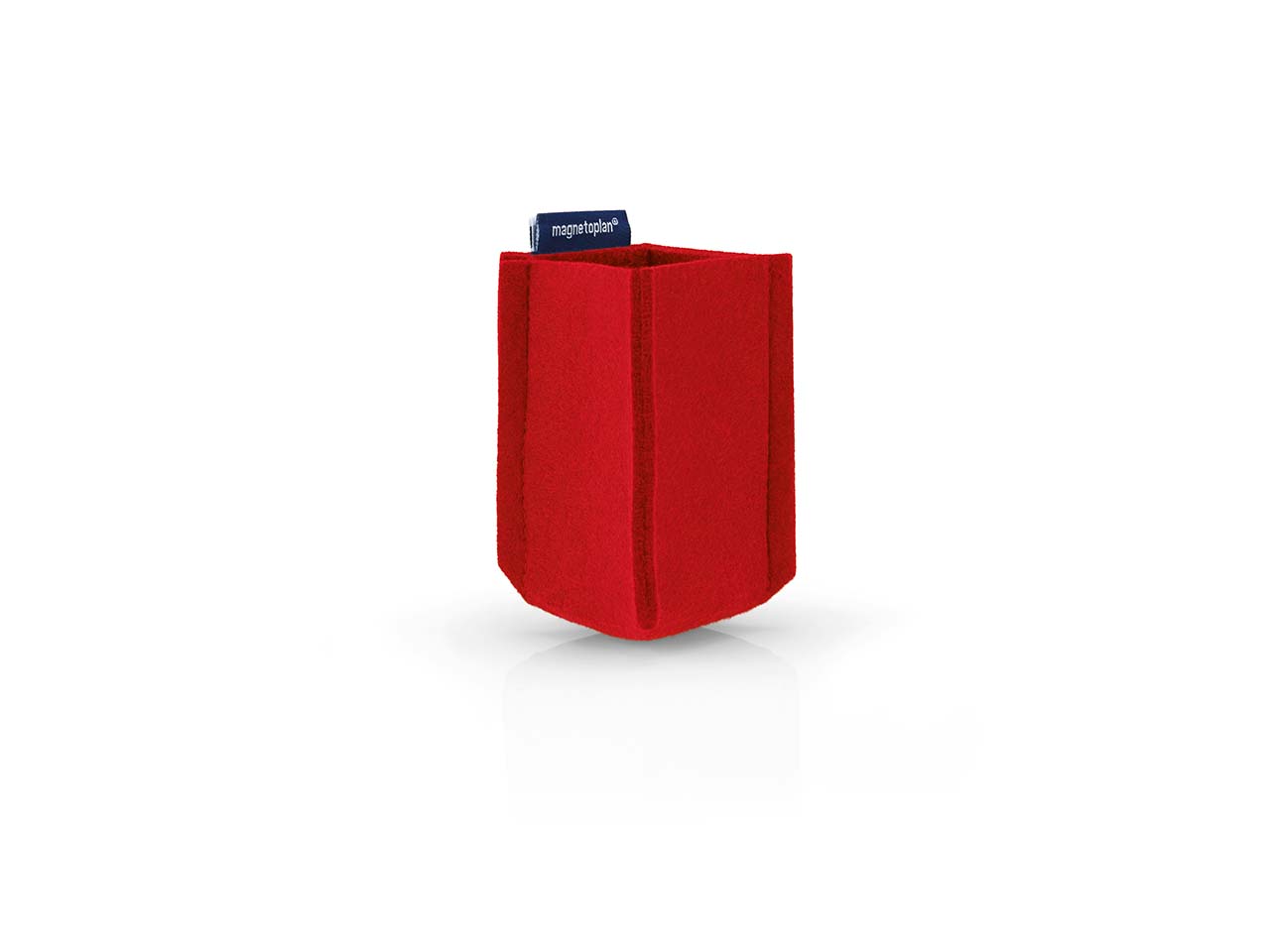 magnetoplan Stifteköcher "ecoAware" SMALL 60 x 100 x 60 mm, RC-PET Filz rot