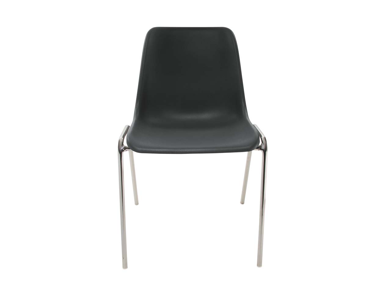2x Besucherstuhl "ECO" Gestell verchromt, Kunststoffschale schwarz