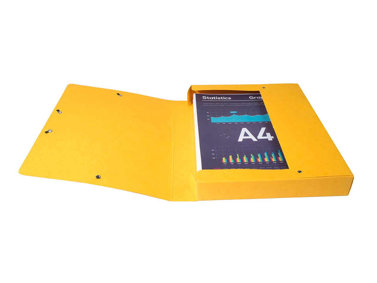 8 Exacompta Archivboxen, Colorspan-Karton, 600 g/m², DIN A4, Gummizug, RB 40 mm, gelb