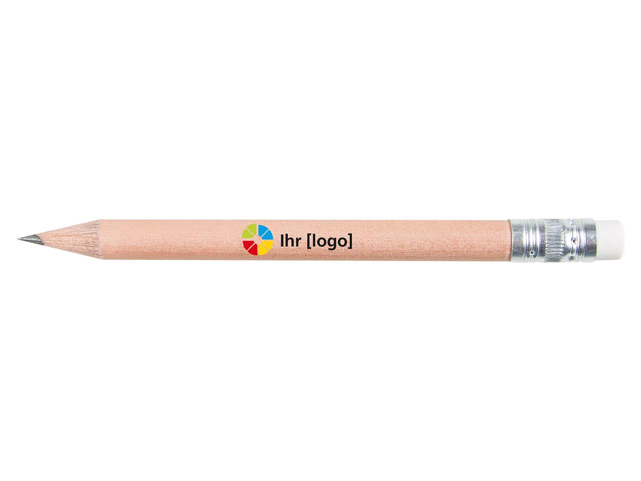 FSC-zertifizierter Bleistift rund 9,75 cm mit Radiertip, natur