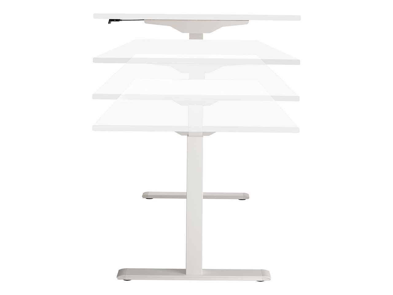 memo Höhenverstellbarer Schreibtisch "ON" weiß, Buche weiß lackiert, B 110 x T 60 cm