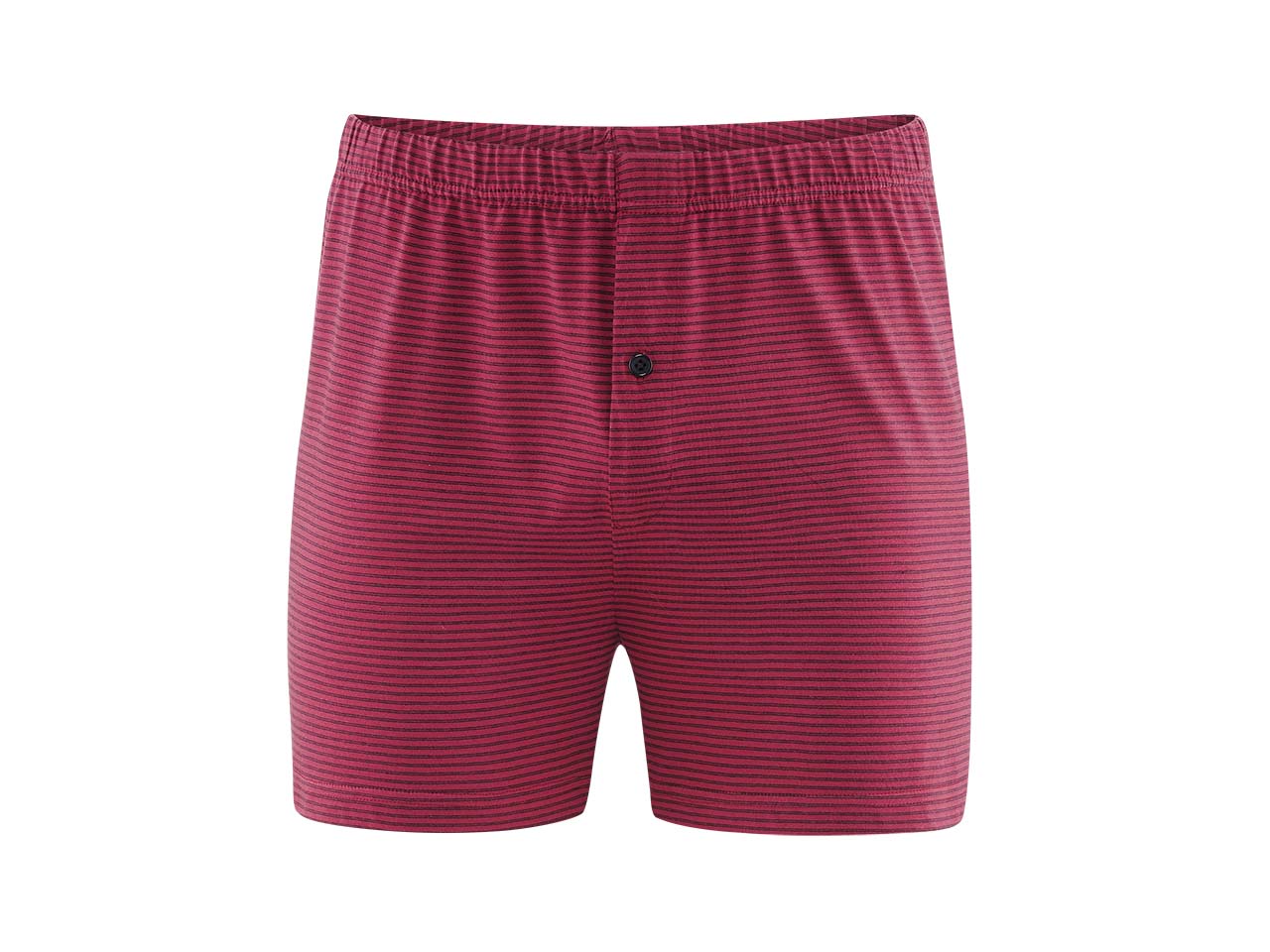 Living Crafts 2 Herren-Boxershorts "Ben" aus Bio-Baumwolle blau/rot gestreift, Gr. S