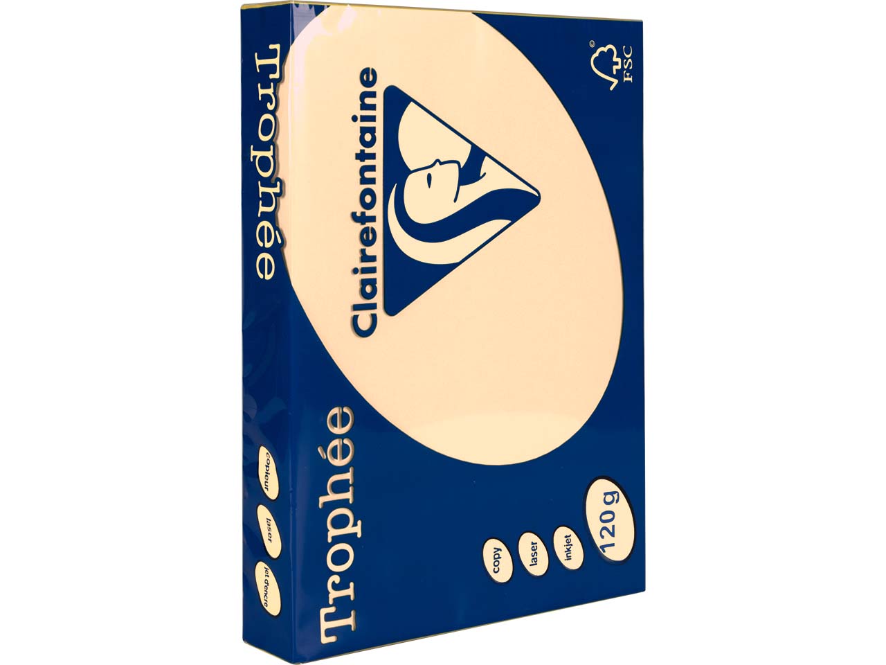 250 Blatt Clairfontaine Farbiges Kopierpapier 'Trophee' 120 g/m², DIN A4, chamois