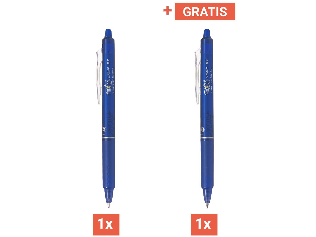Pilot Tintenroller "Frixion Clicker" 1+1 Gratis, blau