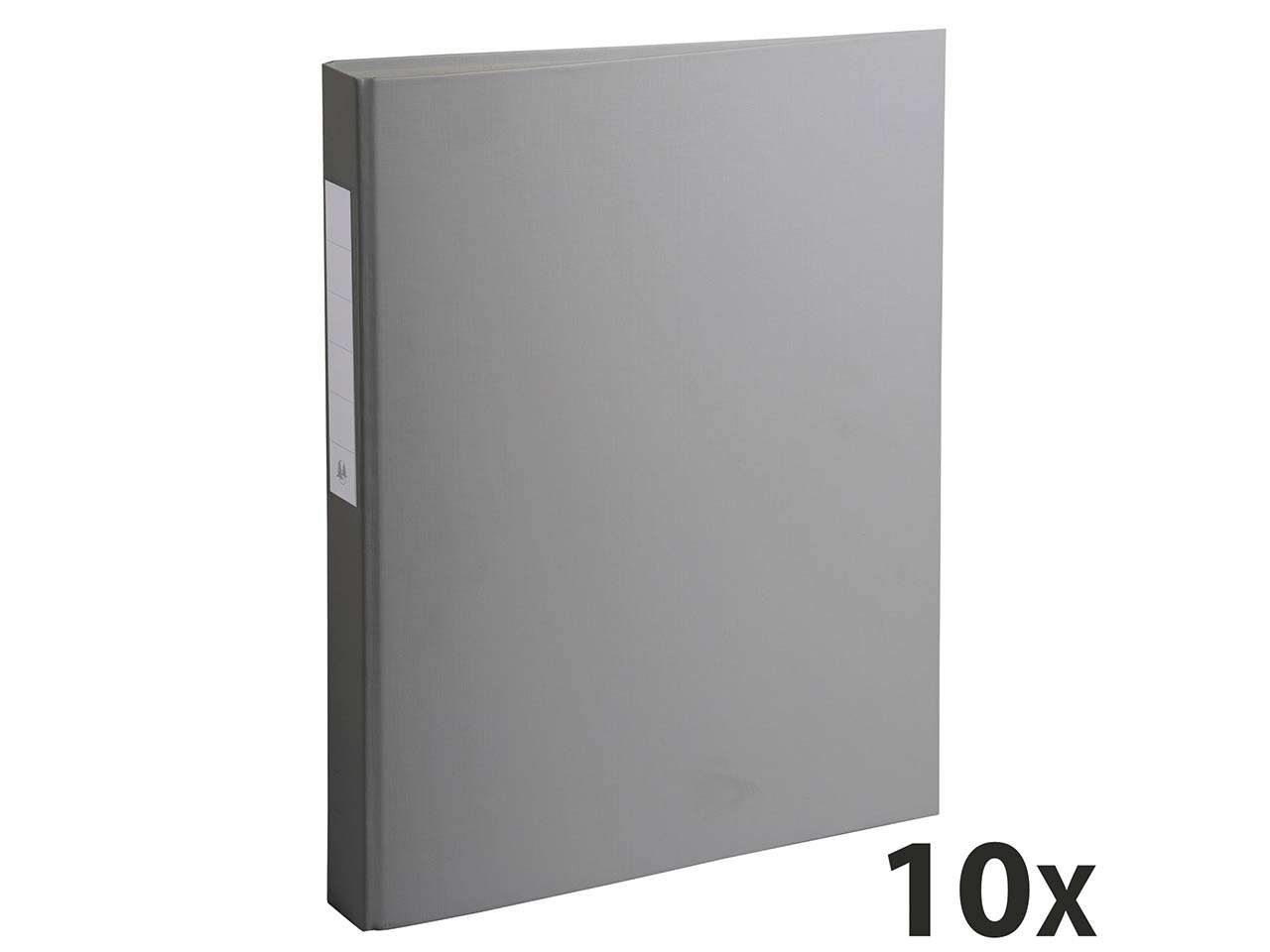 10 Exacompta Ringbücher aus kaschiertem Karton, DIN A4, 2 Ringe, RB 40 mm, grau