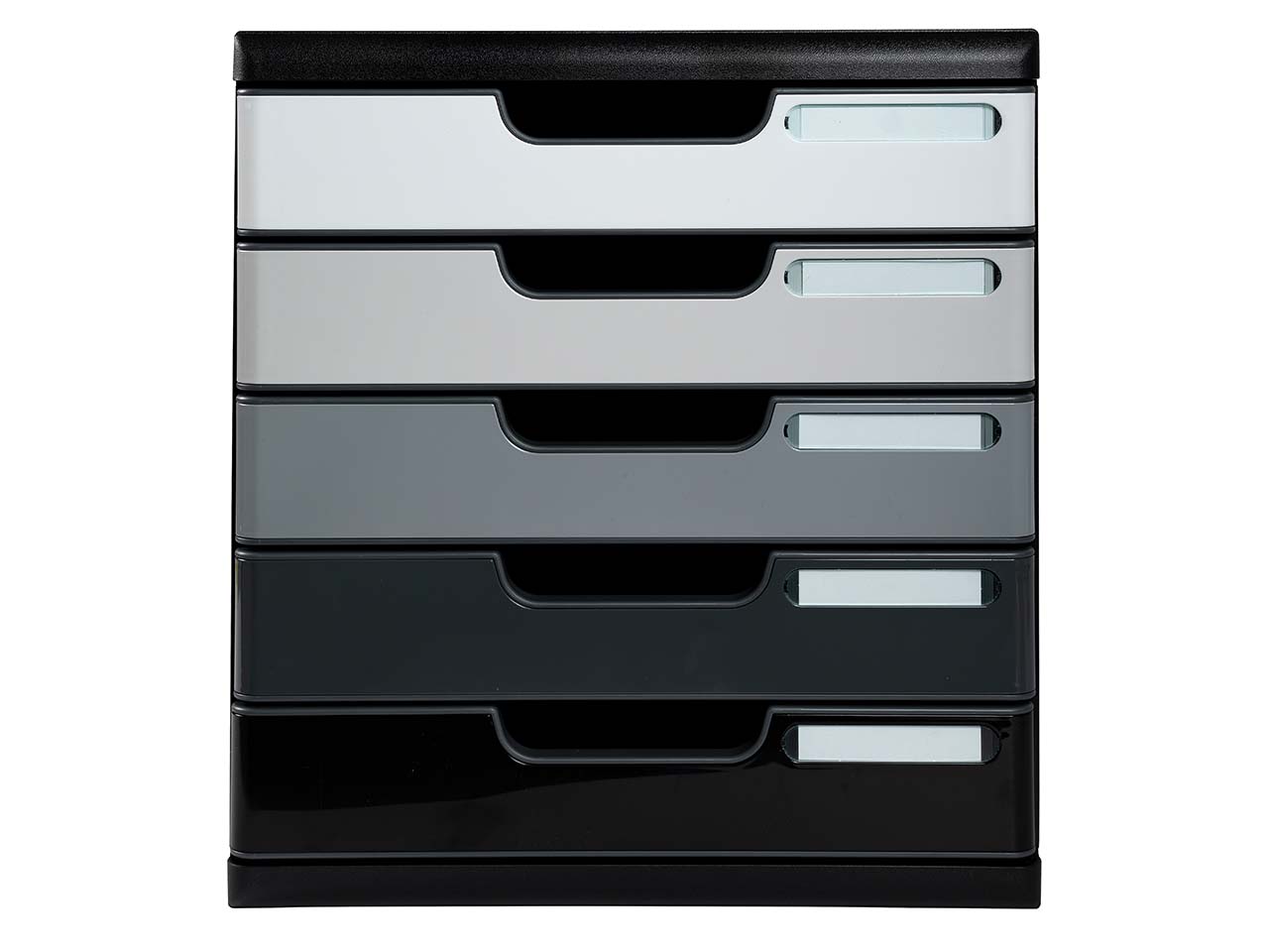 Exacompta Schubladenbox "Shades of grey", DIN A4+, 5 Schubladen geschlossen, grau