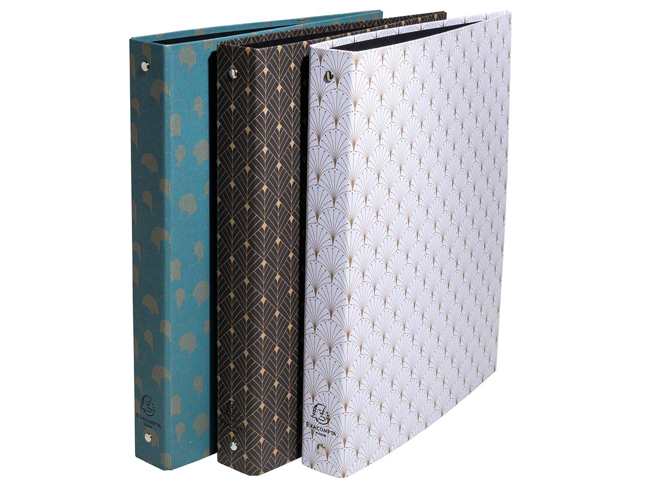 10 Exacompta Ringbücher "NeoDeco", DIN A4, 400 g/m², 4 Ringe 30 mm, sortiert