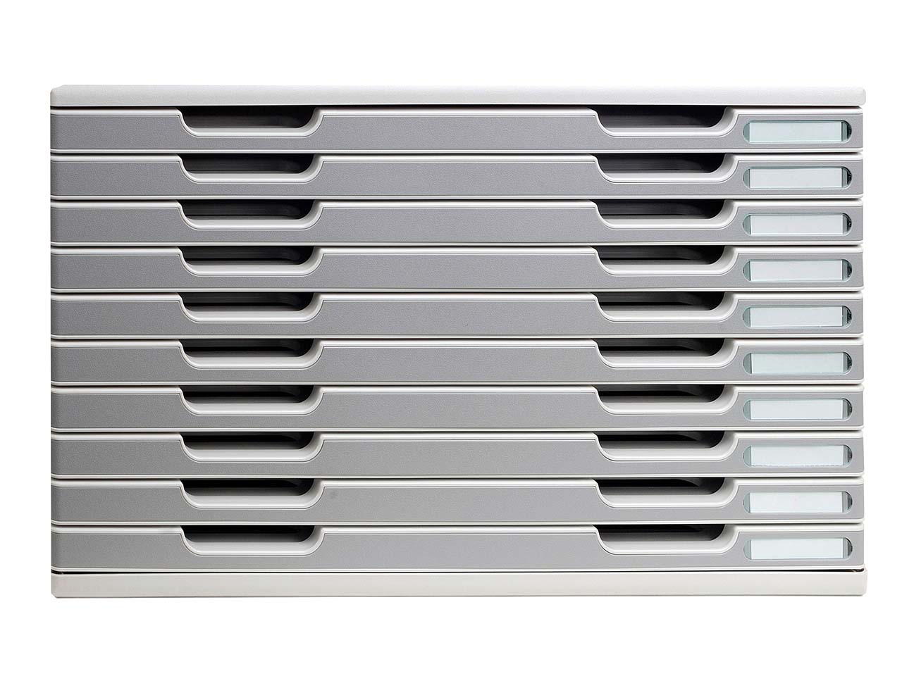Exacompta Schubladenbox Modulo "Office", DIN A3+, 10 Schubladen geschlossen, steingrau