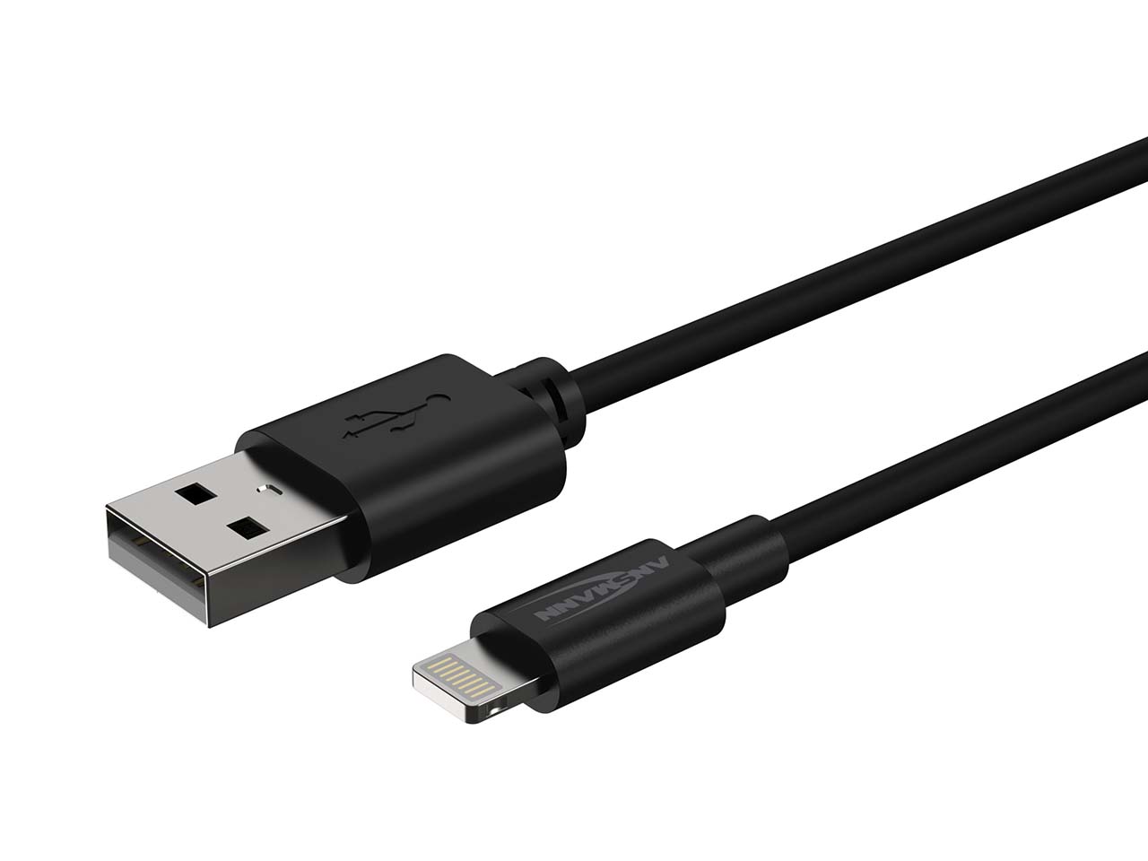 Ansmann Ladekabel USB-A auf Lightning, 1 m, schwarz