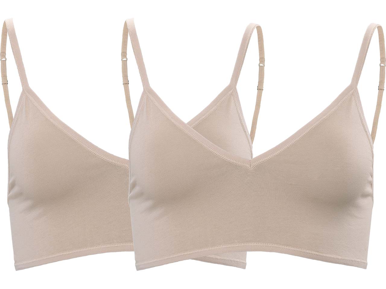 Living Crafts 2er-Pack Bio-Damen-Bustier 'TAMILLA' mit V-Ausschnitt, powder, Gr. S